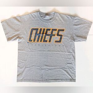 Vtg 2002 Slap Shot 2 Charlestown Chiefs M&O Knits Movie Promo T-Shirt Size (L) 